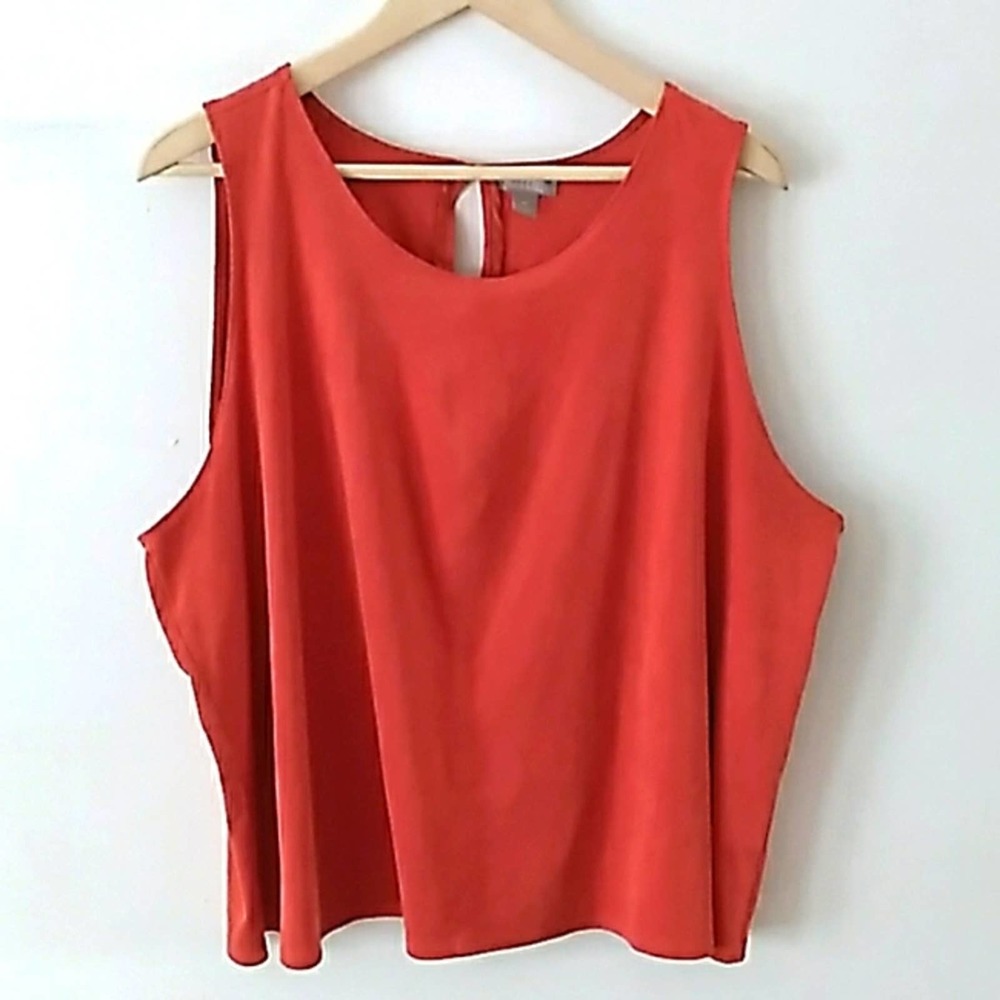 Falls Creek Faux Suede Rust Orange Sleeveless Top